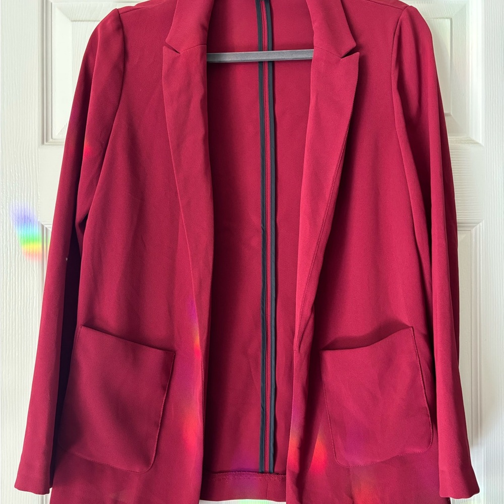 Topshop Red Tailored Blazer with Notched Lapels